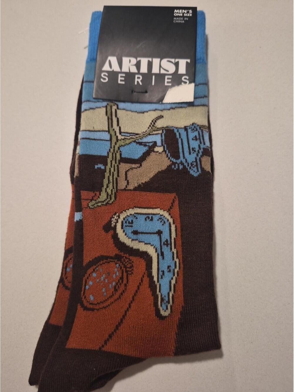 Salvador Dali SOCKS Artist Series Persistence Of Memory Painting Melting Clocks